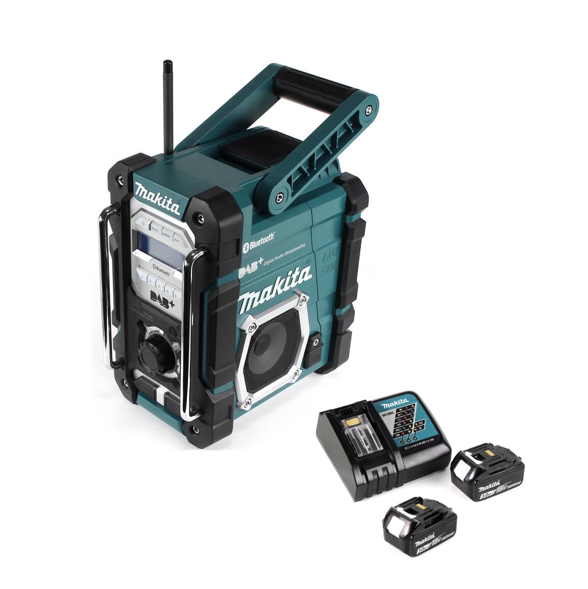 Makita DMR 112 RF Akku Baustellen Radio 7,2 - 18V Bluetooth DAB+ + 2x 3,0Ah Akku + Ladegerät