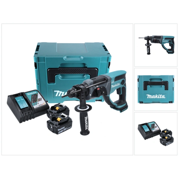 Makita DHR 202 RMJ Akku Kombihammer 18 V 2,0 J SDS Plus + 2x Akku 4,0 Ah + Ladegerät + Makpac Makita DHR 202 RMJ Akku Kombihammer 18 V 2,0 J SDS Plus + 2x Akku 4,0 Ah + Ladegerät + Makpac