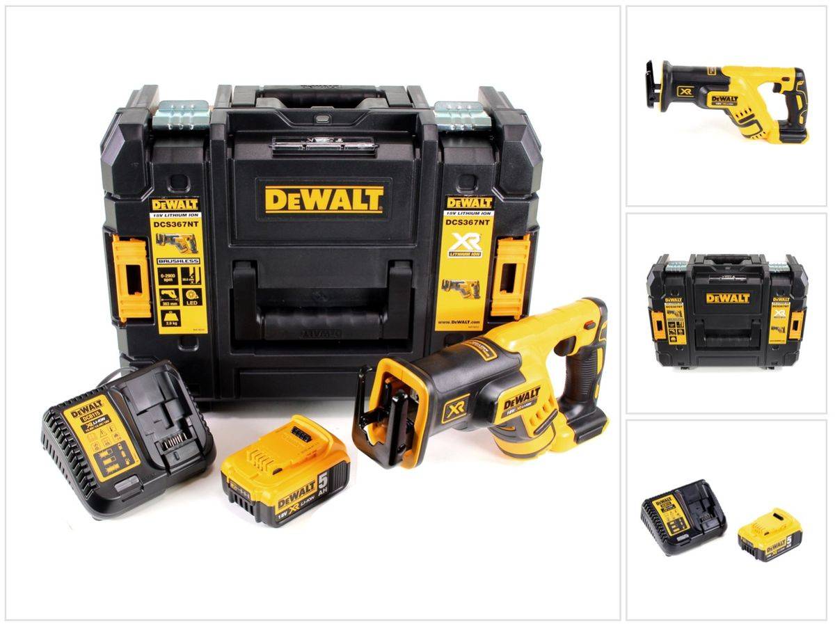 DeWalt DCS 367 P1 Akku Säbelsäge 18V Brushless + 1x Akku 5,0Ah + Ladegerät + TSTAK