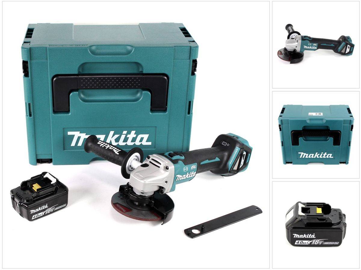 Makita DGA 513 M1J Akku Winkelschleifer 18V 125mm Brushless + 1x Akku 4,0Ah + Makpac - ohne Ladegerät