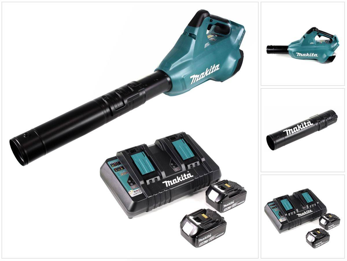 Makita DUB 362 PT Akku Laubbläser 36V + 2x Akkus 5,0Ah + Doppellladegerät