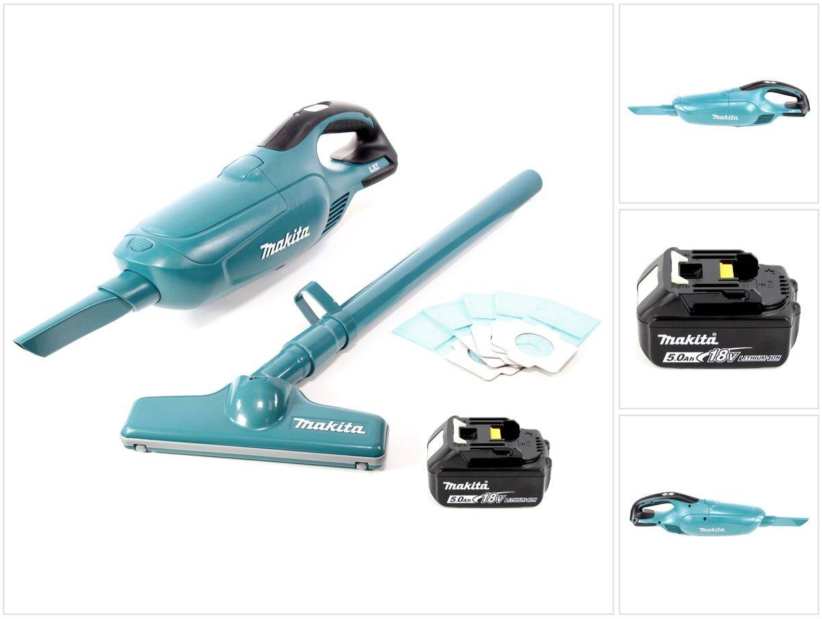 Makita DCL 182 T1 Akku Staubsauger 18 V + 1x Akku 5,0 Ah - ohne Ladegerät