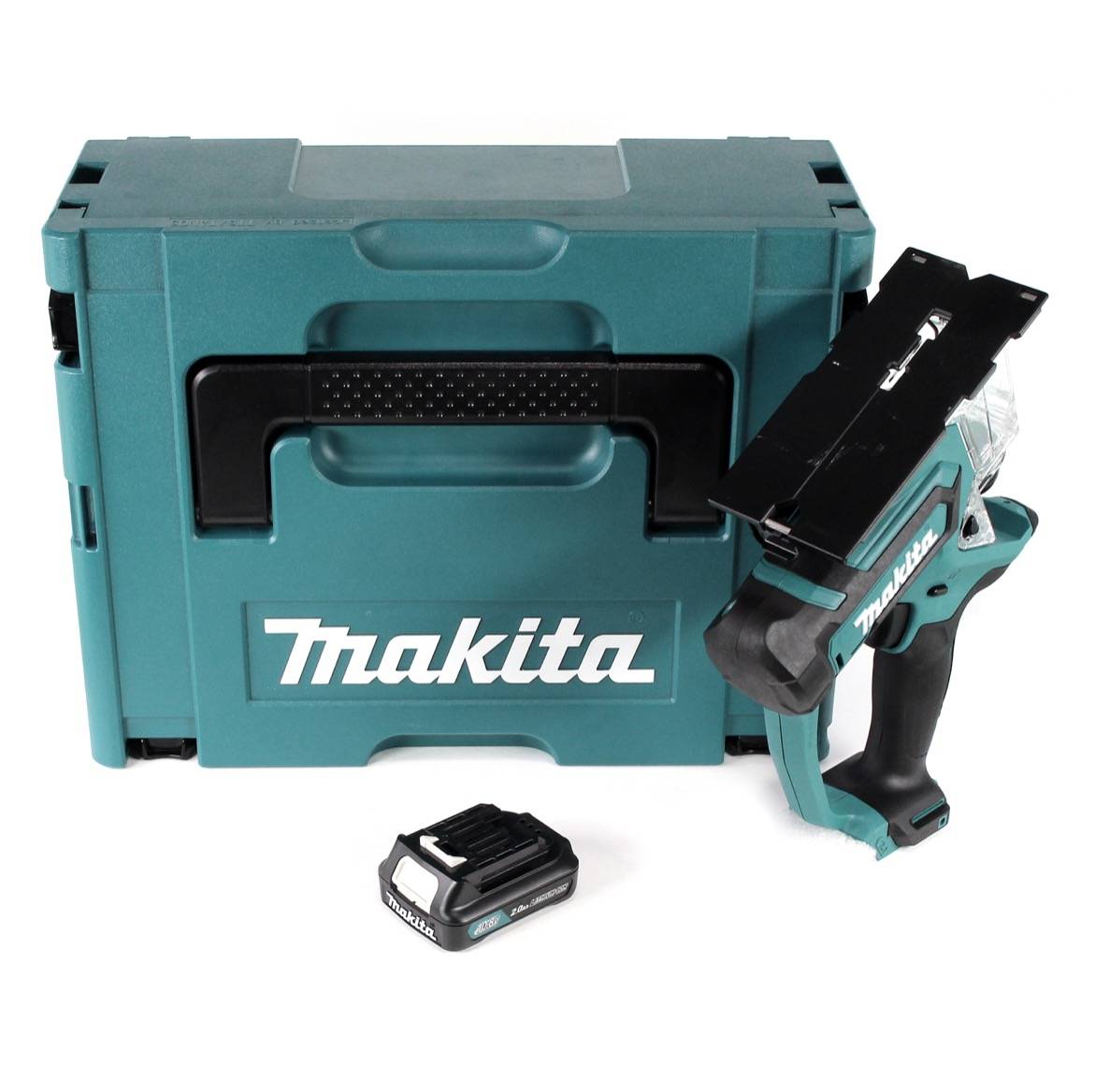 Makita SD 100 DA1J 10,8 V Akku Gipskartonsäge Trockenbausäge im Makpac + 1 x 2,0 Ah Akku - ohne Ladegerät