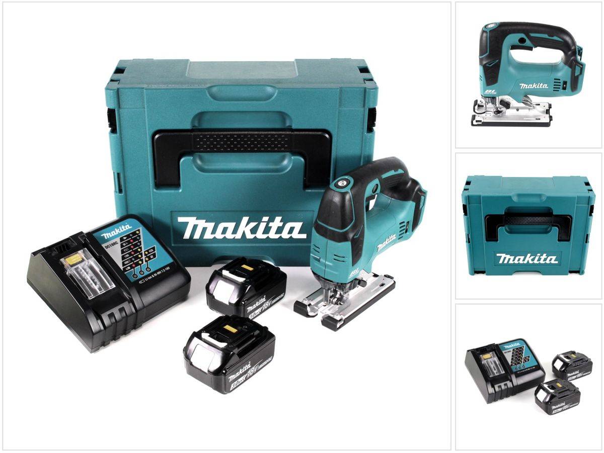 Makita DJV 182 RFJ Akku Pendelhubstichsäge 18V Brushless + 2x Akku 3,0Ah + Ladegerät + Makpac
