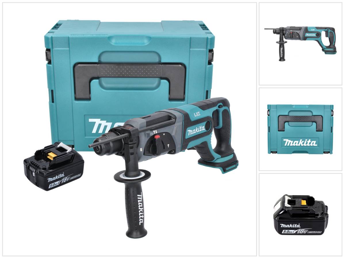 Makita DHR 241 T1J Akku Bohrhammer 18 V 2,0 J SDS plus + 1x Akku 5,0 Ah + Makpac - ohne Ladegerät