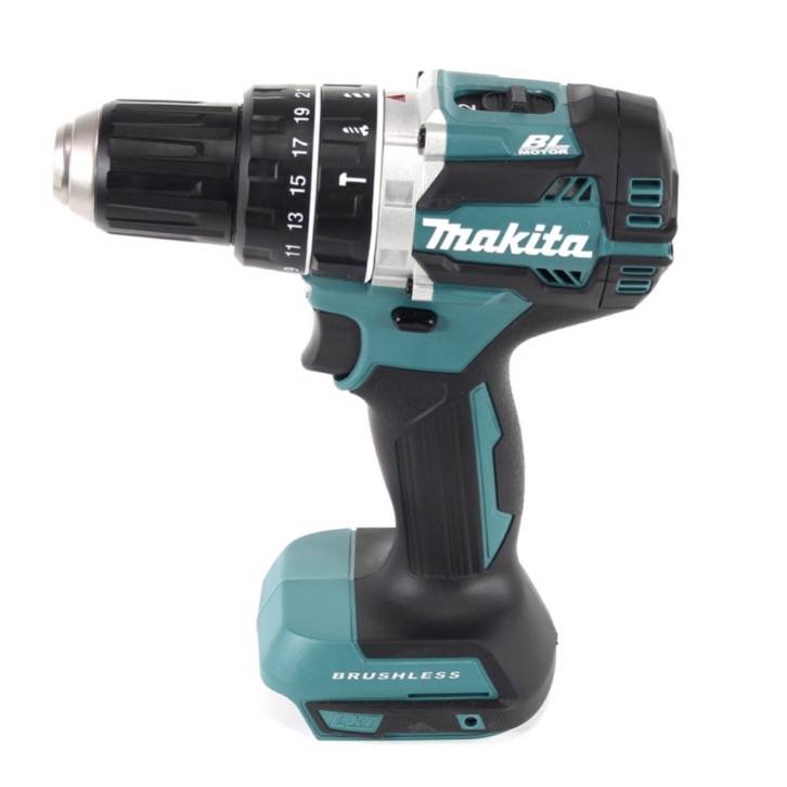 Makita DHP 484 RTJ 18V Brushless Li-Ion Akku Schlagbohrschrauber im Makpac inkl. 2x 5,0 Ah Akku und Ladegerät + Makita B-53811 Bit & Bohrer-Set