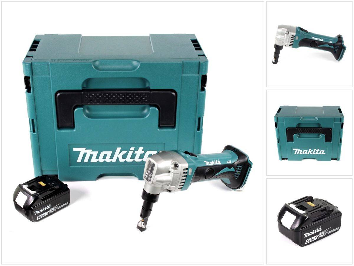 Makita DJN 161 T1J 18V Akku Knabber Schere + 1x Akku 5,0Ah + Makpac - ohne Ladegerät