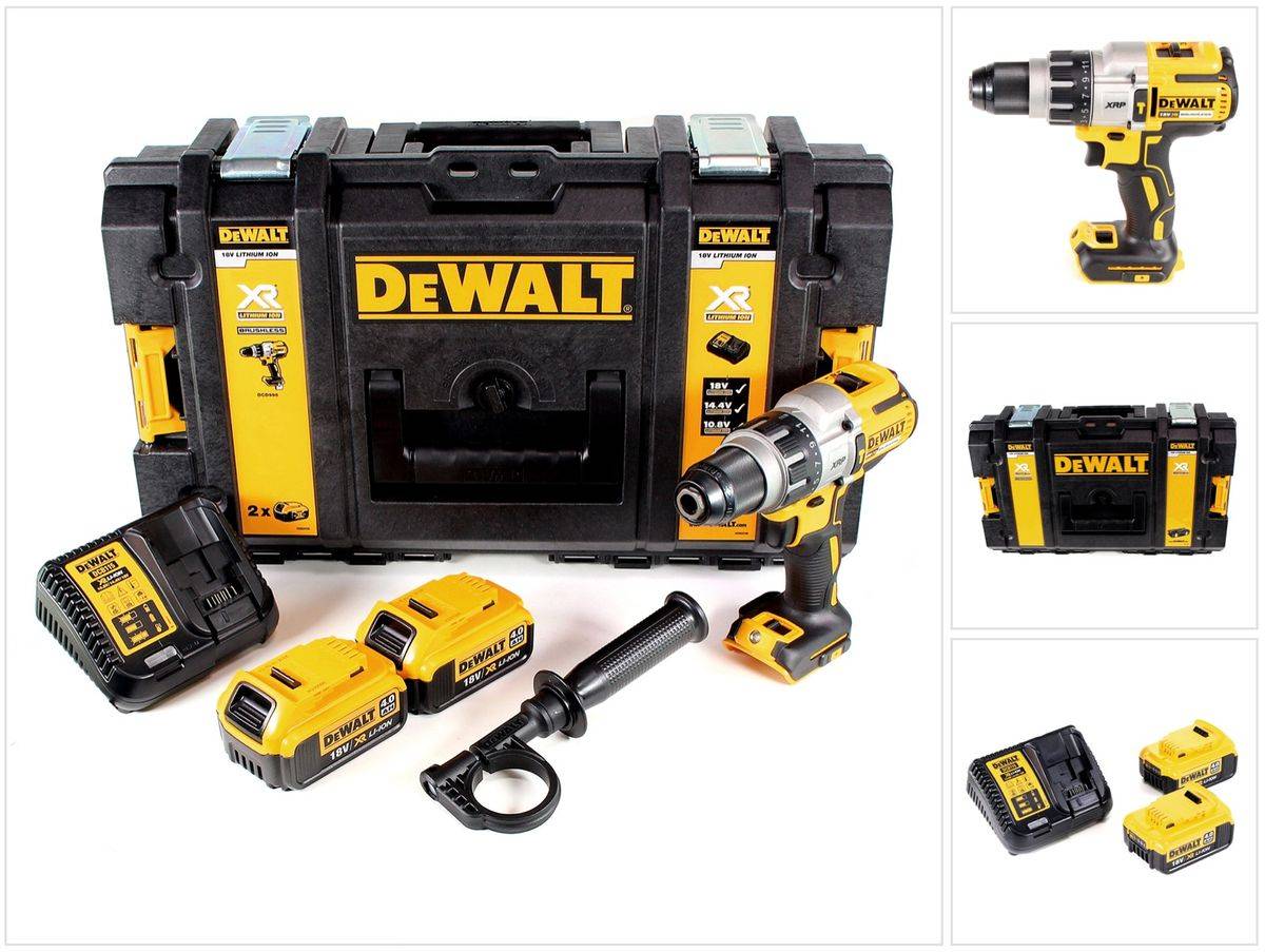 DeWalt DCD 996 M2 Akku Schlagbohrschrauber 18C 95Nm Brushless + 2x Akku 4,0Ah + Schnellladegerät + Toughbox