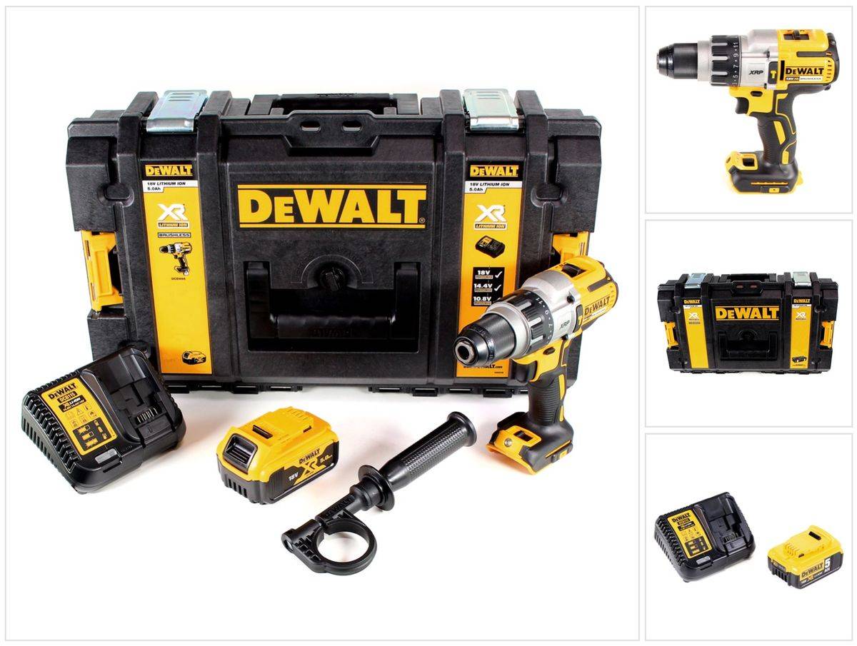 DeWalt DCD 996 P1 Akku Schlagbohrschrauber 18V 95Nm Brushless + 1x Akku 5,0Ah + Ladegerät + Toughbox