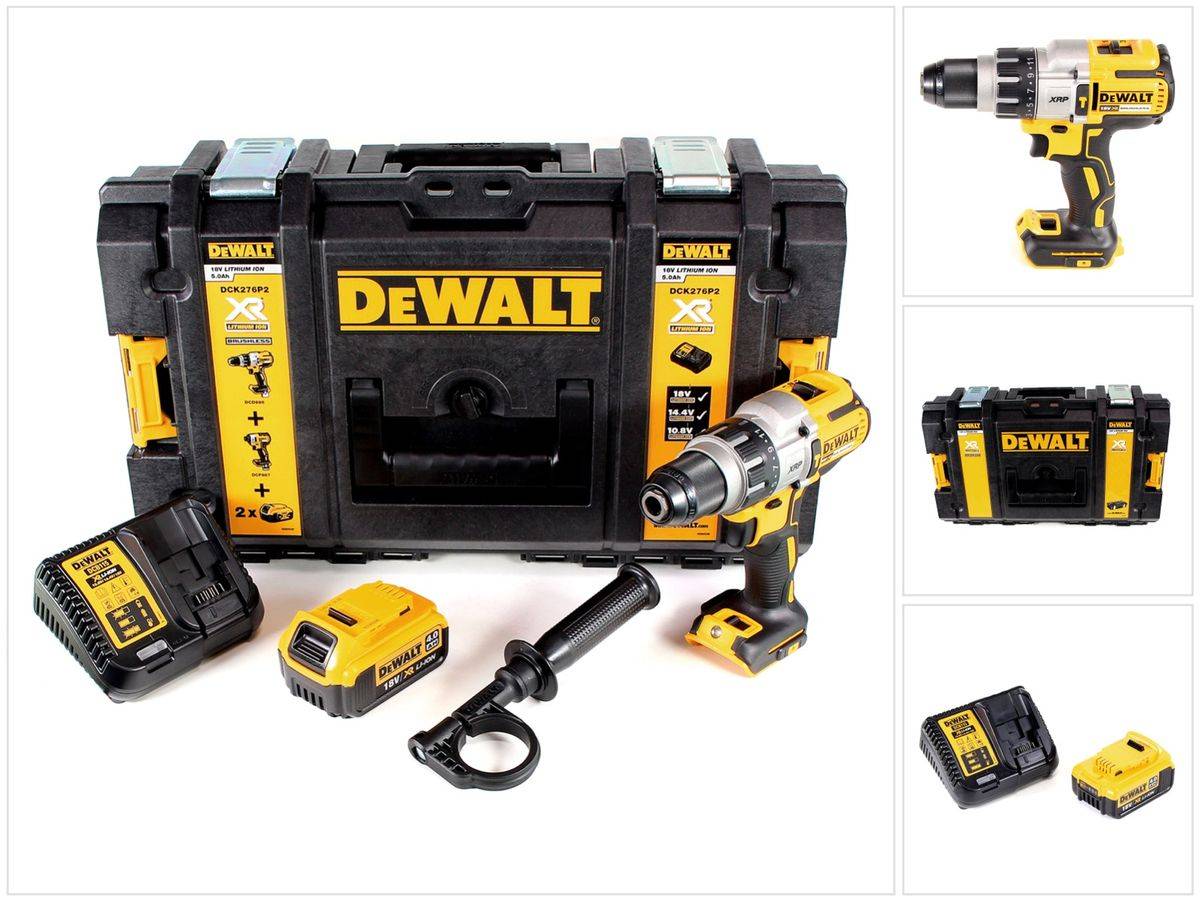 DeWalt DCD 996 M1 Akku Schlagbohrschrauber 18V 95Nm Brushless + 1x Akku 4,0Ah + Schnellladegerät + Toughbox