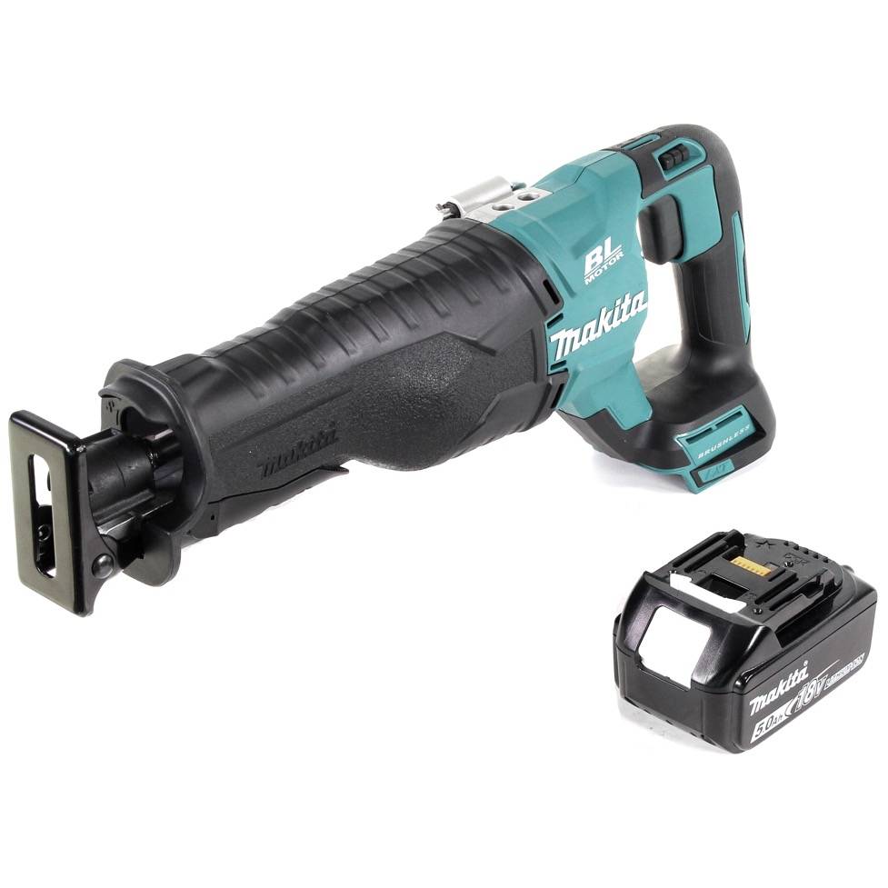 Makita DJR 187 T1 Akku Reciprosäge 18 V Brushless Säbelsäge + 1x 5,0 Ah Akku - ohne Ladegerät