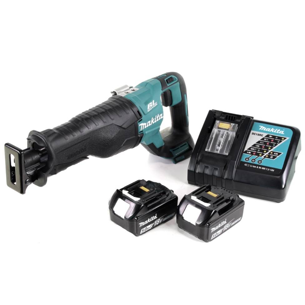 Makita DJR 187 RT Akku Reciprosäge 18 V Brushless Säbelsäge + 2x 5,0 Ah Akku + Ladegerät