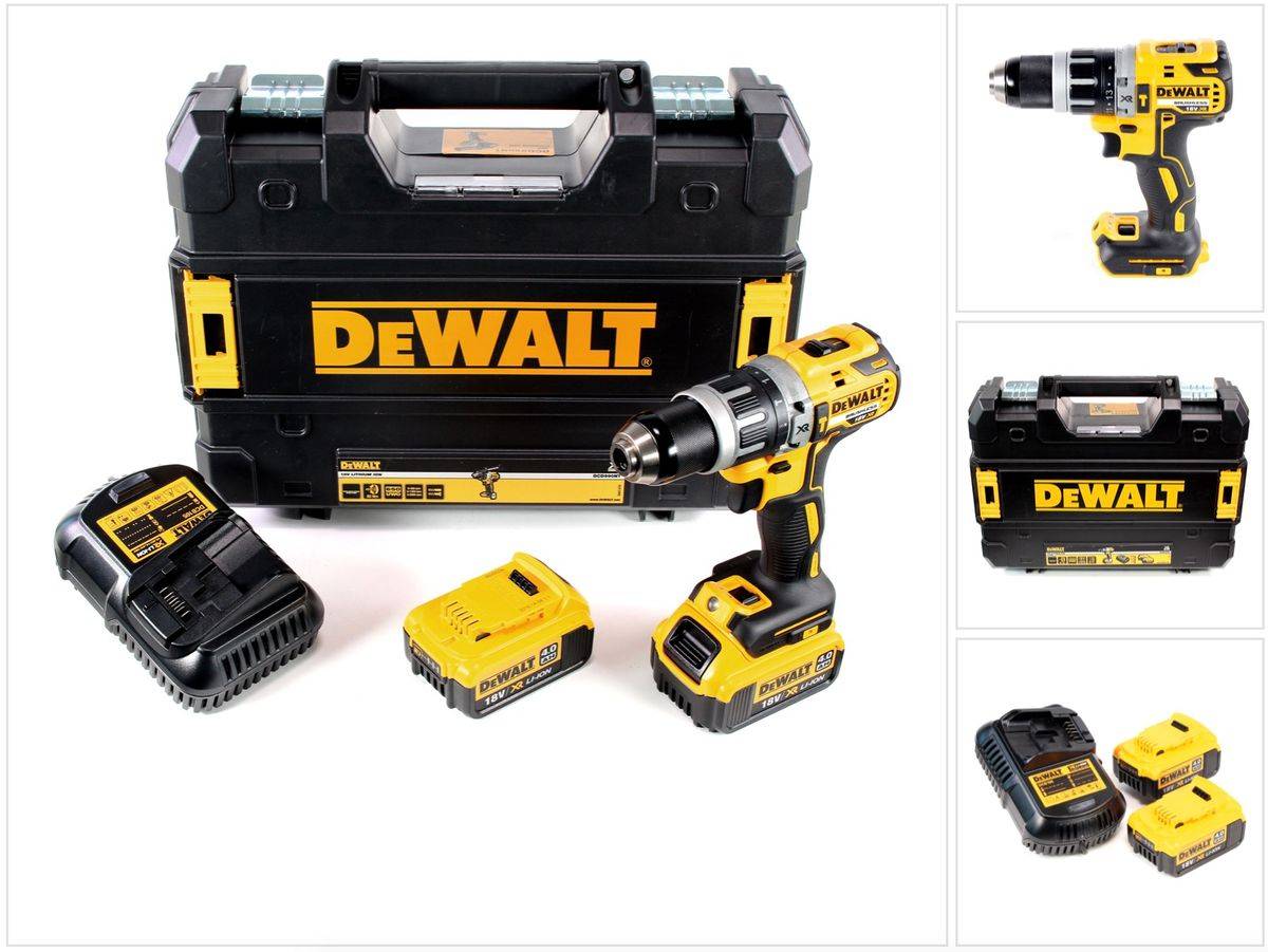 DeWalt DCD 796 M2 Akku Schlagbohrschrauber Brushless 18V 70Nm + 2x Akkus 4,0 Ah + 1x Schnellladegerät in TSTAK