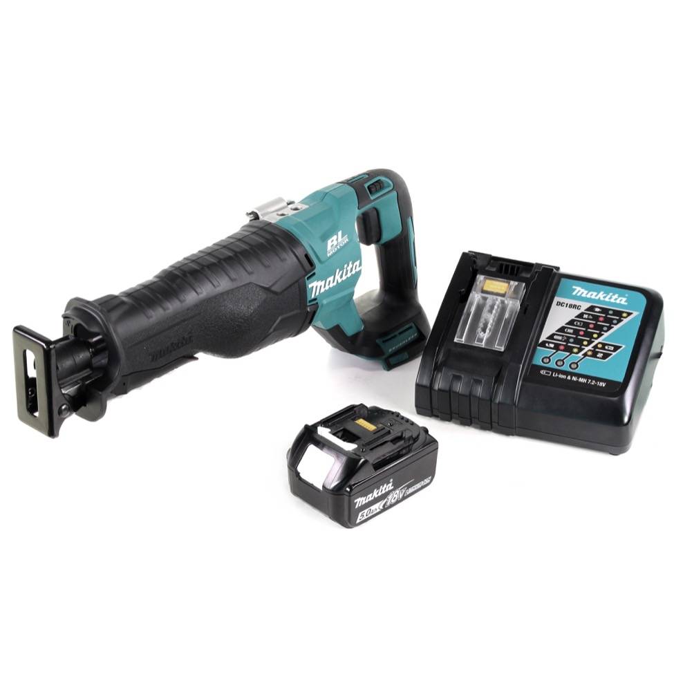 Makita DJR 187 RT1 Akku Reciprosäge 18 V Brushless Säbelsäge + 1x 5,0 Ah Akku + Ladegerät