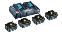 Makita Batterieladegerät + Batterie 4 x - Li-Ion - 5 Ah - 90 Wh - 2 x Batterien