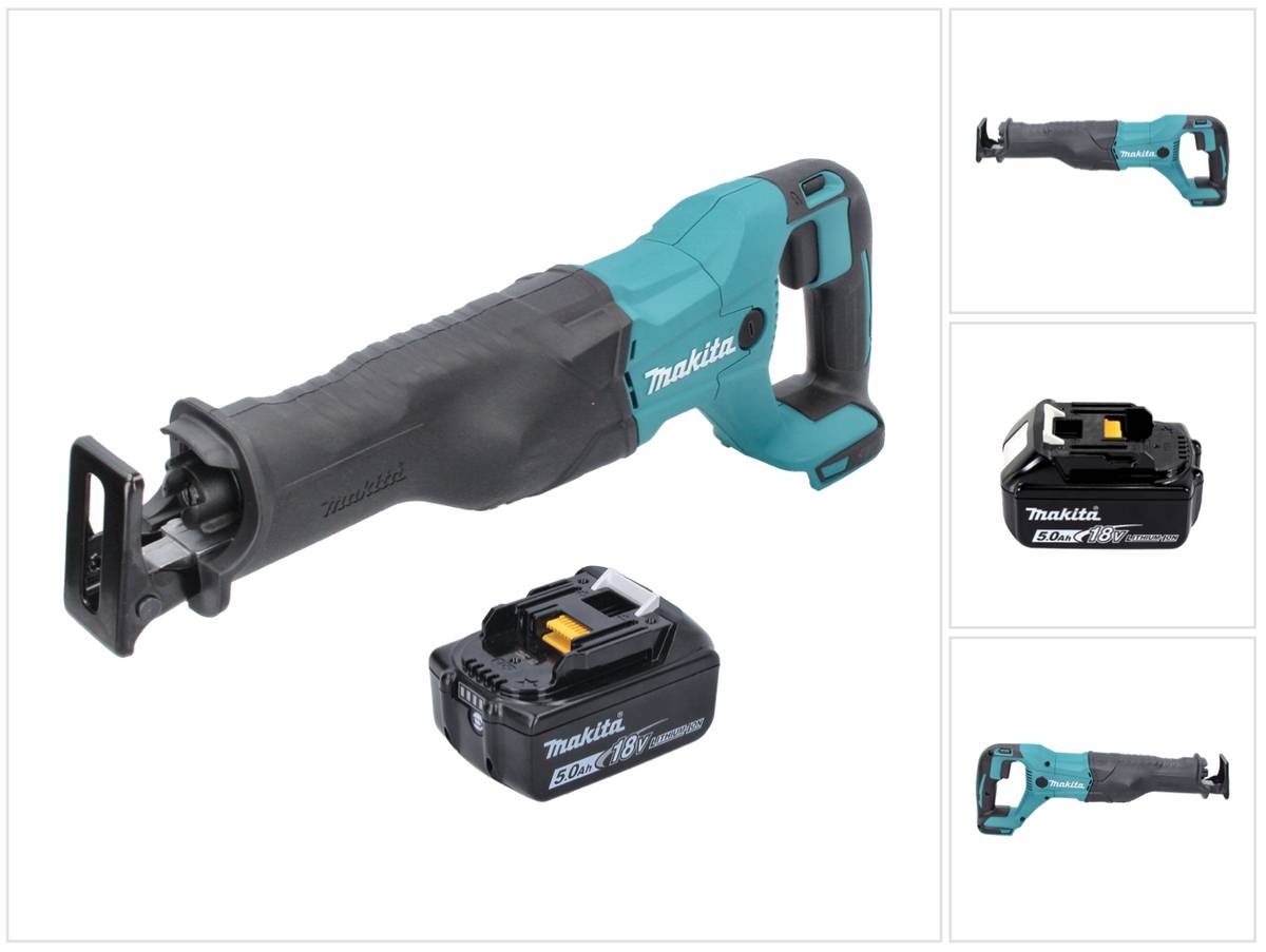 Makita DJR 186 T1 Akku Reciprosäge Säbelsäge 18 V + 1x Akku 5,0 Ah - ohne Ladegerät