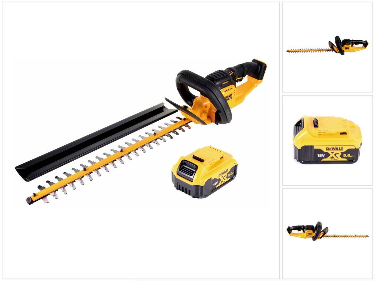 DeWalt DCM 563 PB Akku Heckenschere 18V 55,8cm + 1x 5,0Ah Akku - ohne Ladegerät