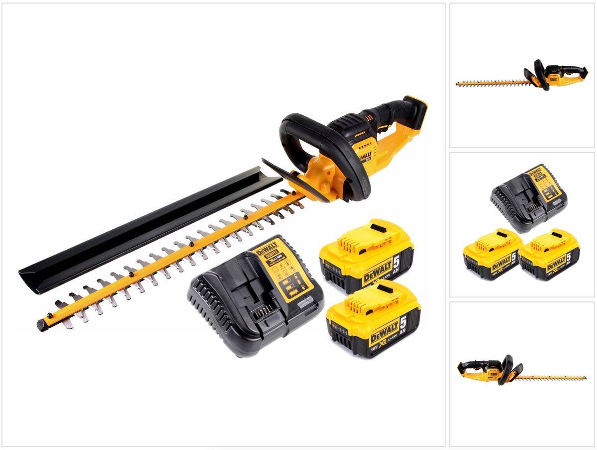 DeWalt DCM 563 P2 Akku Heckenschere 18V 55,8cm + 2x 5,0Ah Akku + Ladegerät
