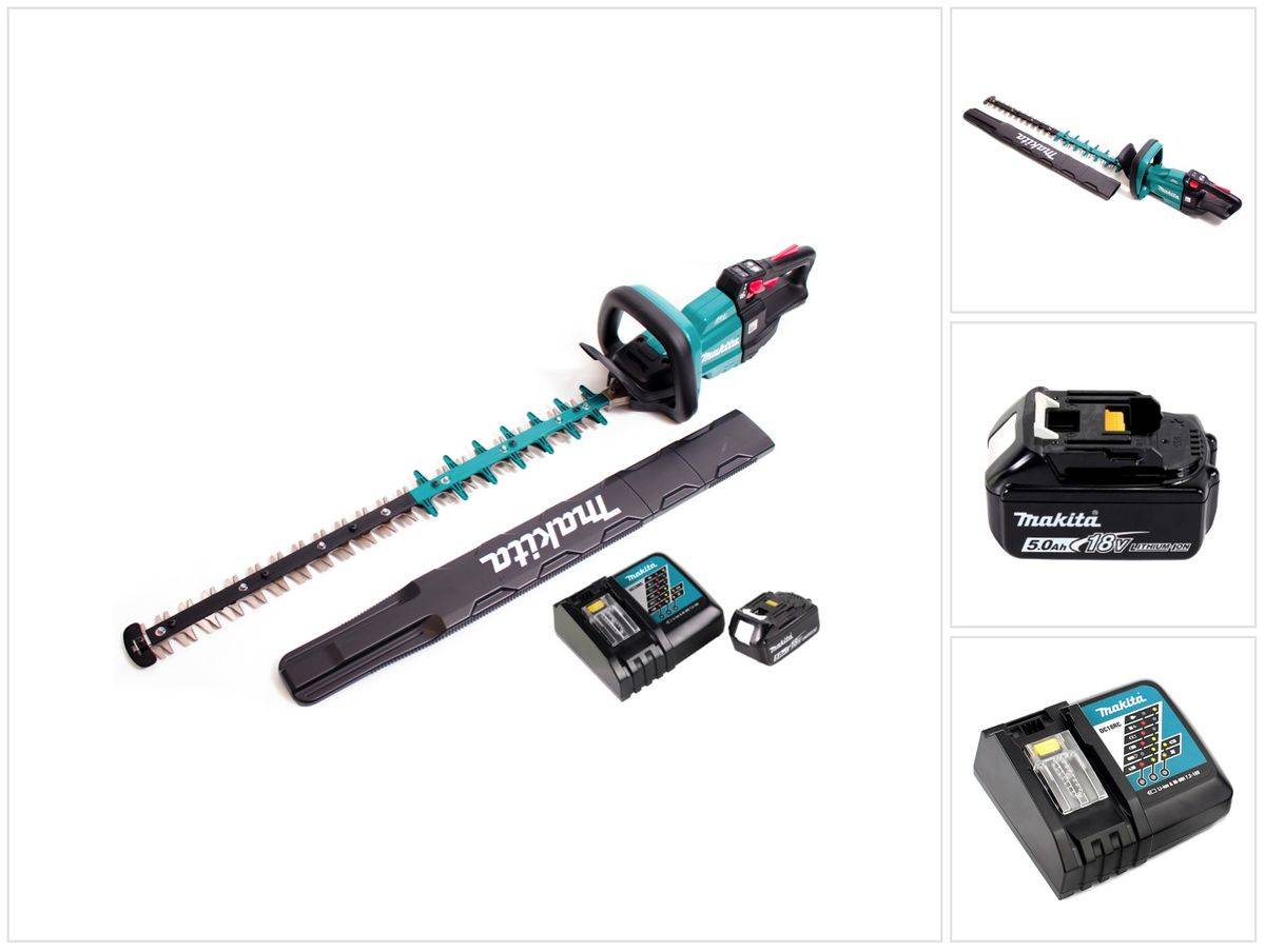 Makita DUH 751 RT1 Akku Heckenschere 18V 75 cm Brushless + 1x Akku 5,0Ah + Ladegerät