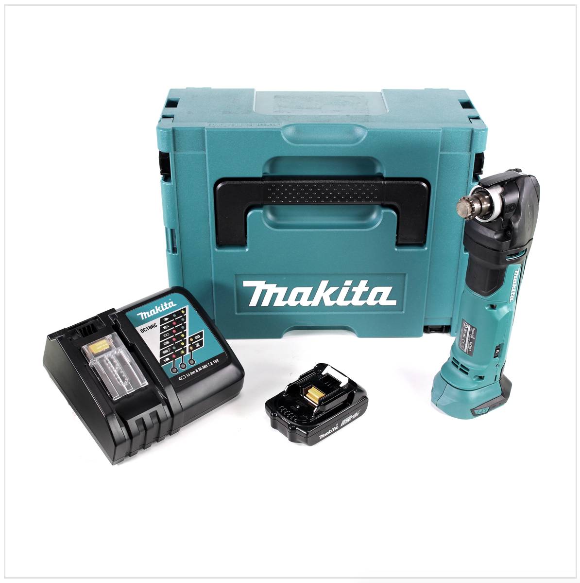 Makita DTM 51 RA1J Akku Multitool Oszillierer 18 V + 1x Akku 2,0 Ah + Ladegerät + Makpac