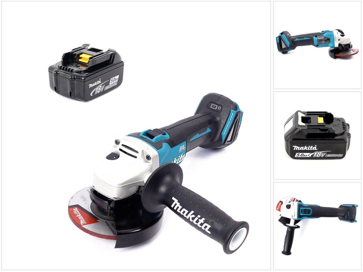 Makita DGA 504 T1 Akku Winkelschleifer 18V 125mm Brushless + 1x Akku 5,0Ah - ohne Ladegerät