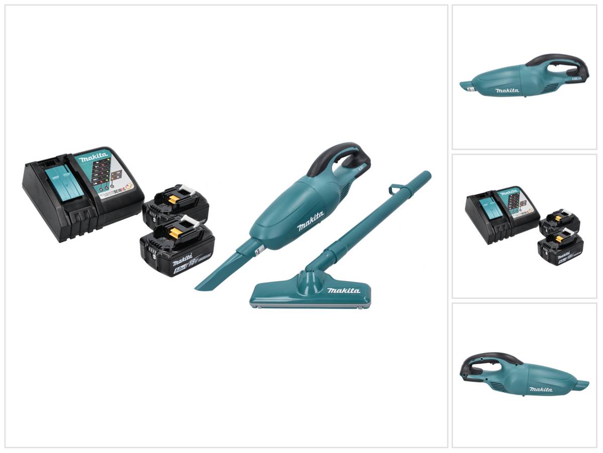 Makita DCL 180 RT Akku Staubsauger 18 V Grün + 2x Akku 5,0 Ah + Ladegerät