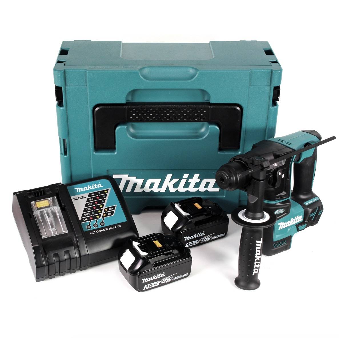 Makita DHR 171 RTJ Akku Bohrhammer Brushless SDS Plus 18V 1,2 J + 2x Akku 5,0Ah + Ladegerät + Makpac