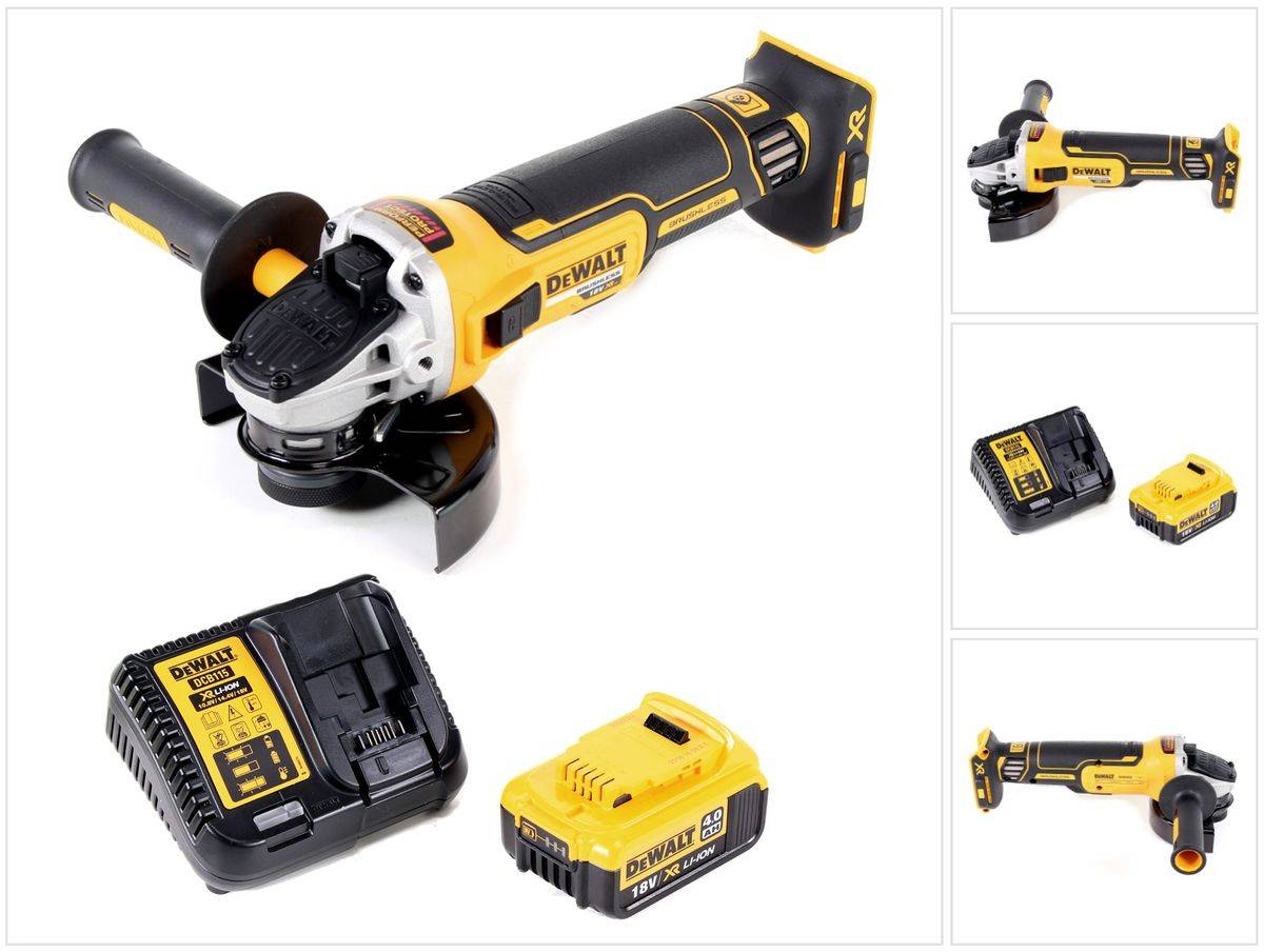 DeWalt DCG 405 M1 Akku Winkelschleifer 18V 125mm Brushless + 1x Akku 4,0Ah + Ladegerät