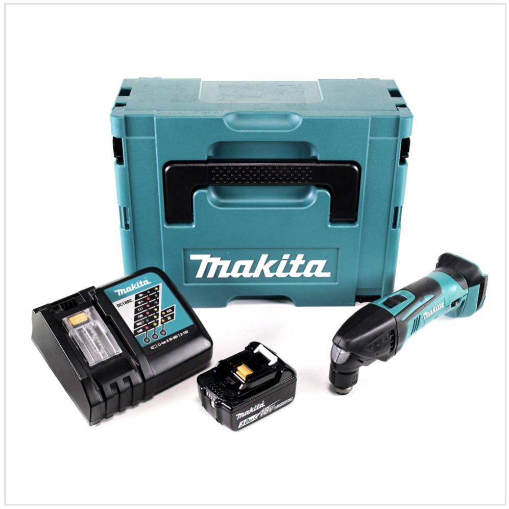 Makita DTM 50 RF1J 18V Li-Ion Akku Multifunktionswerkzeug im Makpac + 1x 3,0 Ah Akku + 1x Ladegerät