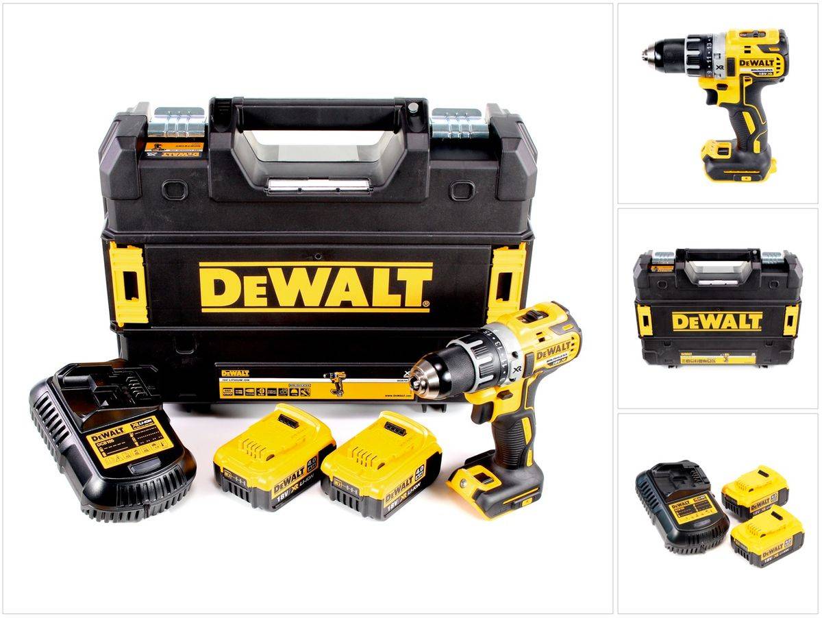 DeWalt DCD 791 M2 Akku Bohrschrauber Brushless 18V 70 Nm + 2x Akkus 4,0 Ah + 1x Ladegerät in TSTAK