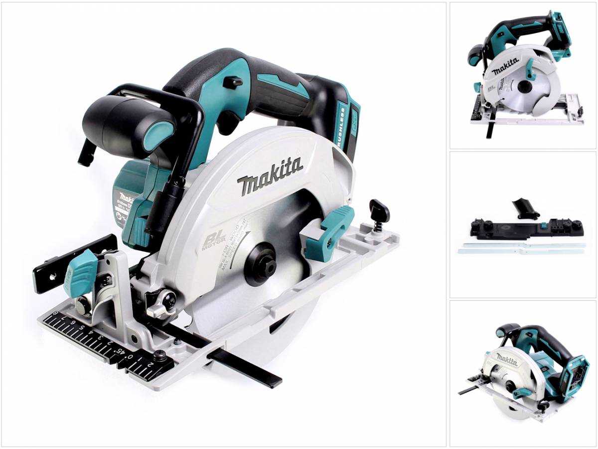 Makita DHS 680 Z Akku Handkreissäge 18V 165 mm Solo + Führungsschienenadapter - ohne Akku, ohne Ladegerät