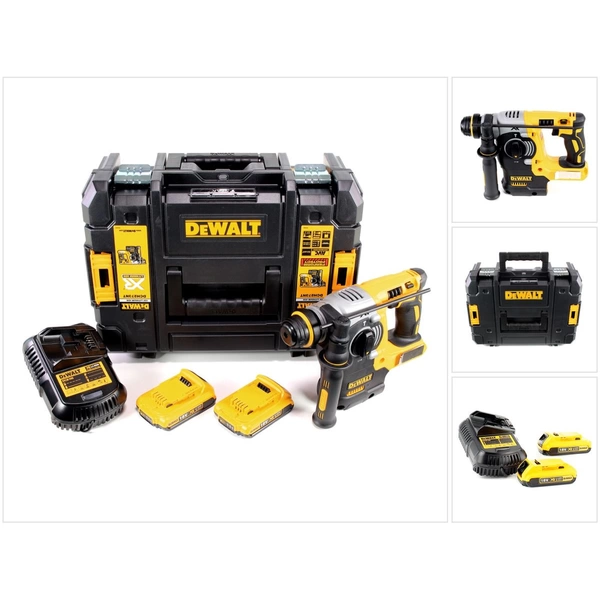 DeWalt DCH 273 D2 Akku Kombihammer 18V 2,1J SDS-Plus Brushless + 2x Akku 2,0Ah + Ladegerät + TSTAK DeWalt DCH 273 D2 Akku Kombihammer 18V 2,1J SDS-Plus Brushless + 2x Akku 2,0Ah + Ladegerät + TSTAK