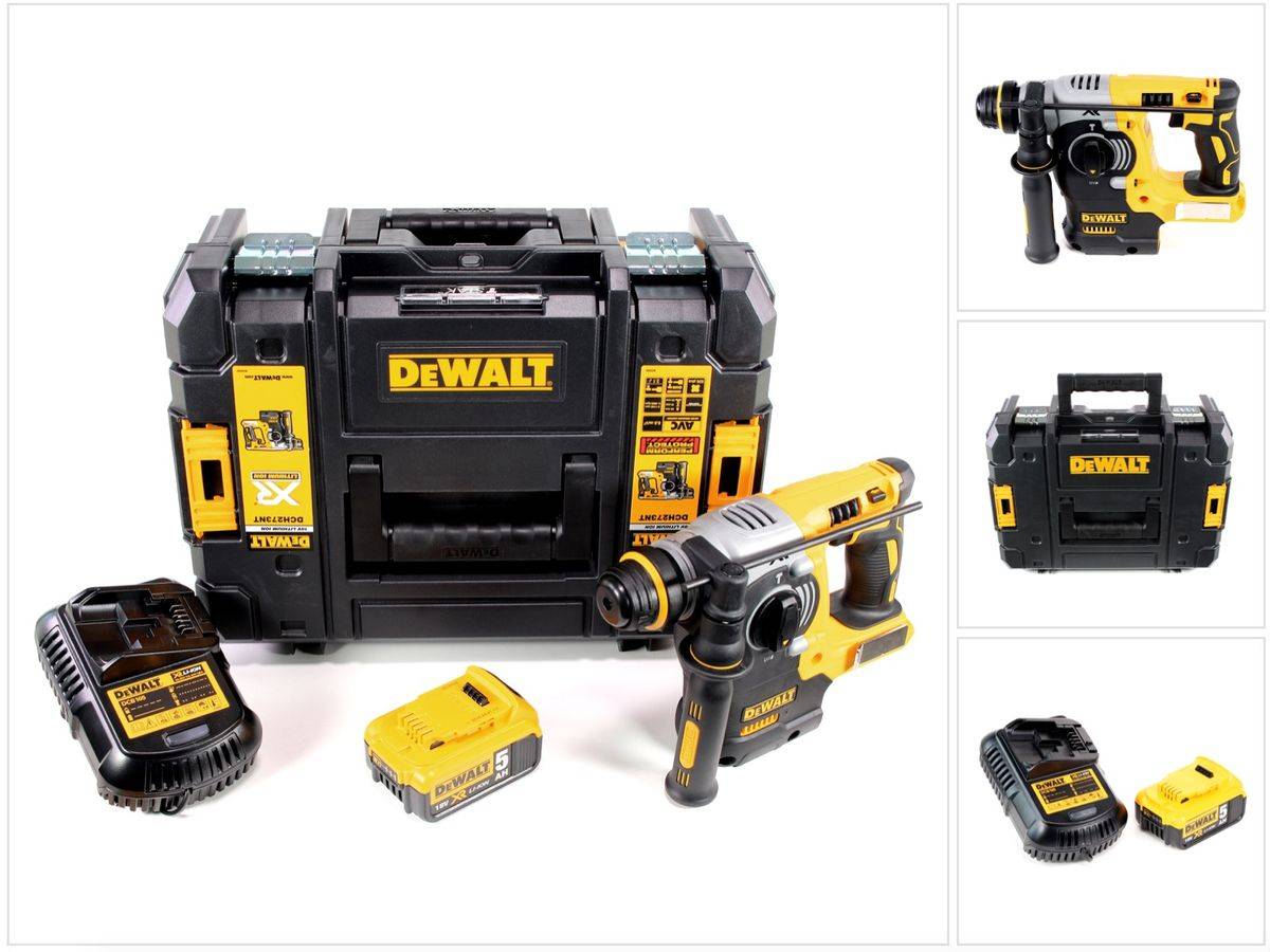 DeWalt DCH 273 P1 Akku Kombihammer 18V 2,1J SDS-Plus Brushless + 1x Akku 5,0Ah + Ladegerät + TSTAK