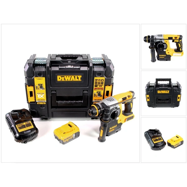 DeWalt DCH 273 P1 Akku Kombihammer 18V 2,1J SDS-Plus Brushless + 1x Akku 5,0Ah + Ladegerät + TSTAK DeWalt DCH 273 P1 Akku Kombihammer 18V 2,1J SDS-Plus Brushless + 1x Akku 5,0Ah + Ladegerät + TSTAK