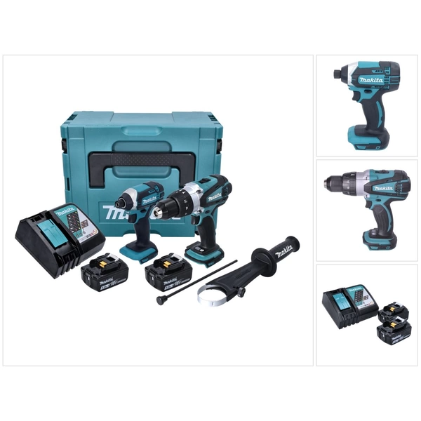 Makita DLX 2145 TJ Twin Pack 18V Akku Schlagbohrschrauber + Akku Schlagschrauber + 2x Akku 5,0Ah + Ladegerät + Makpac Makita DLX 2145 TJ Twin Pack 18V Akku Schlagbohrschrauber + Akku Schlagschrauber + 2x Akku 5,0Ah + Ladegerät + Makpac