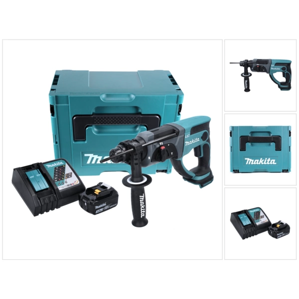 Makita DHR 202 RF1J Akku Kombihammer 18 V 2,0 J SDS Plus + 1x Akku 3,0 Ah + Ladegerät + Makpac Makita DHR 202 RF1J Akku Kombihammer 18 V 2,0 J SDS Plus + 1x Akku 3,0 Ah + Ladegerät + Makpac