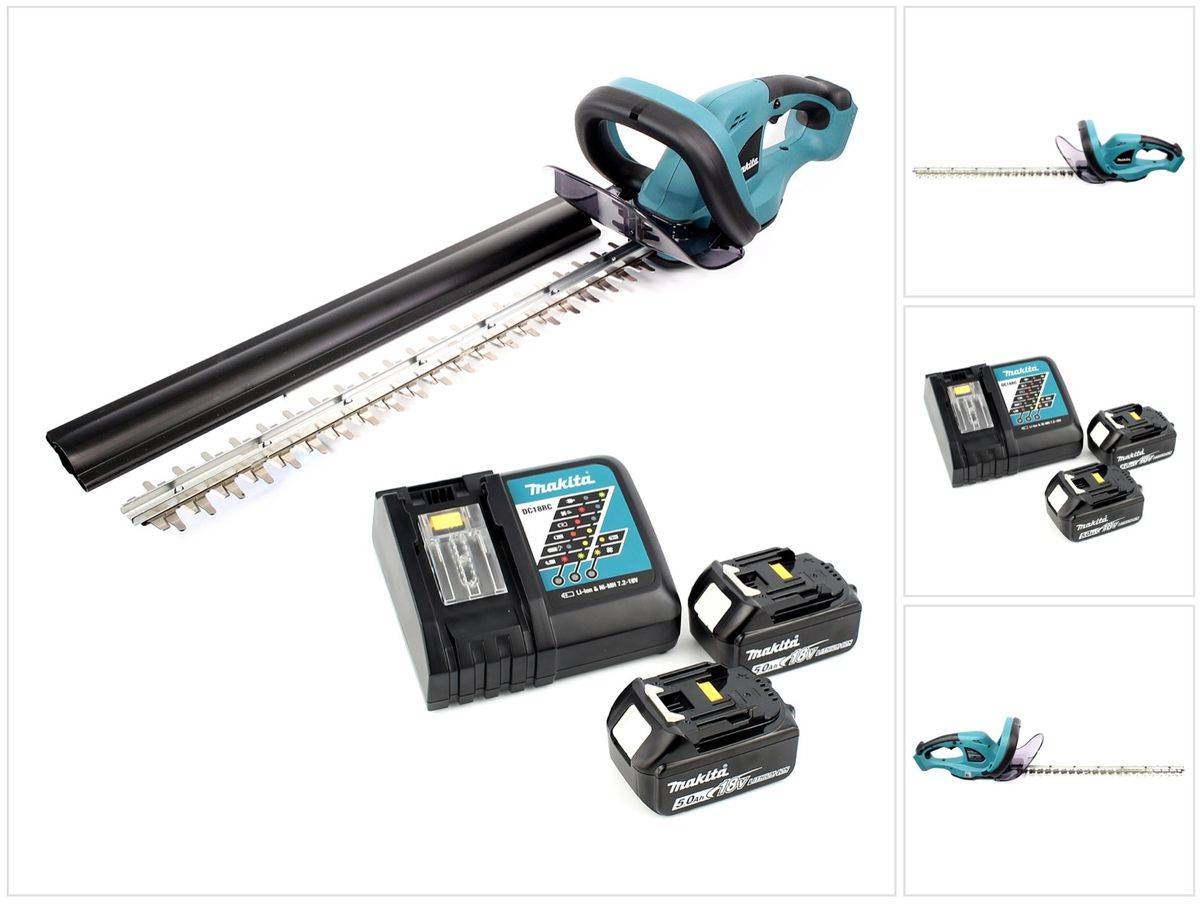 Makita DUH 523 Akku Heckenschere 18V 52cm mit 2x 5,0Ah Akku und Ladegerät