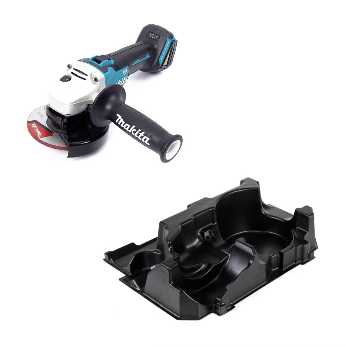 Makita DGA 504 ZE Akku Winkelschleifer 18V 125mm Brushless Solo + 1x Einlage für Makpac - ohne Akku, ohne Ladegerät