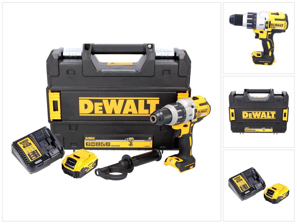 DeWalt DCD 996 P1 Akku Schlagbohrschrauber 18 V 95 Nm Brushless + 1x Akku 5,0 Ah + Ladegerät + TSTAK