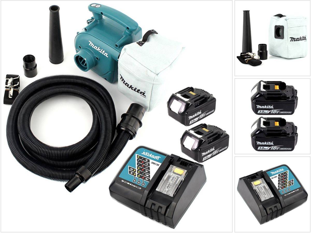 Makita DVC 350 RF Akku Staubsauger 18V + 2x Akku 3,0Ah + Ladegerät