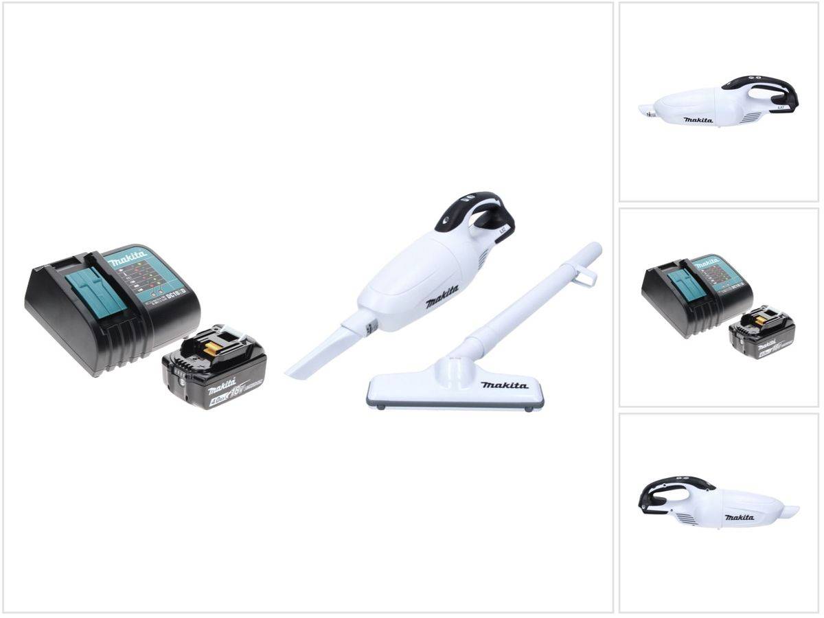 Makita DCL 181 FRM1 W Akku Staubsauger 18 V Weiß + 1x Akku 4,0 Ah + Ladegerät