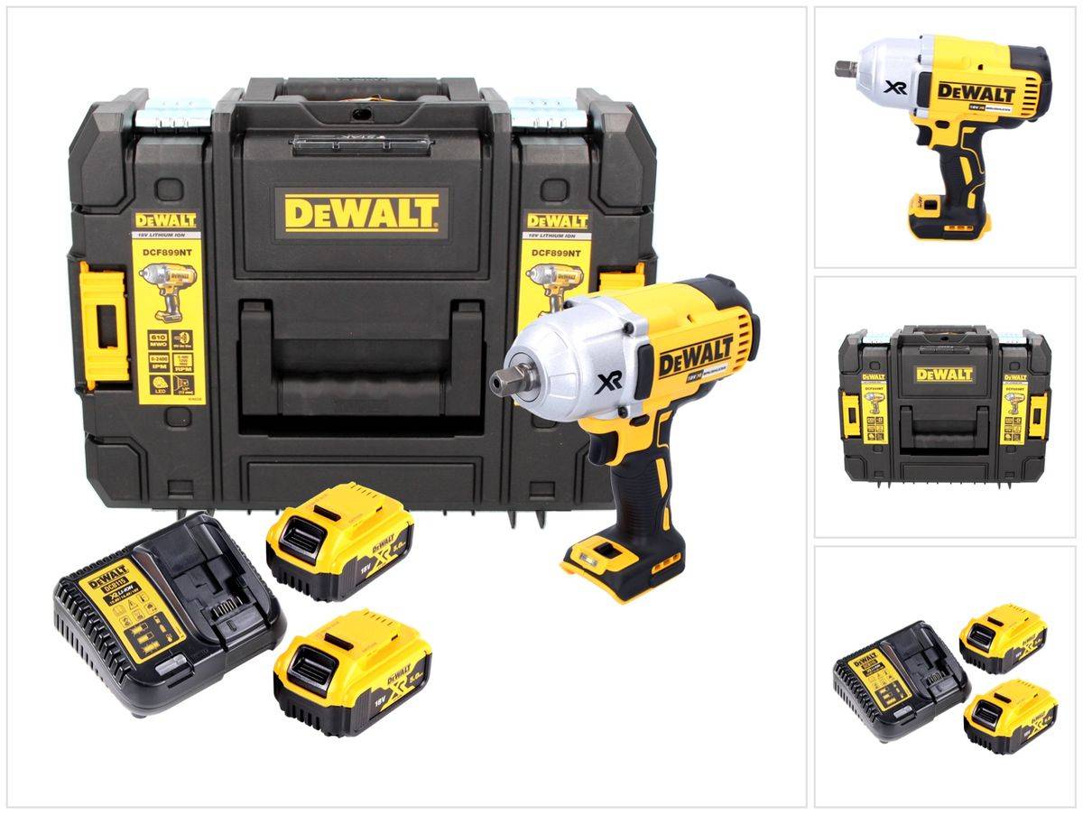 DeWalt DCF 899 P2 Akku Schlagschrauber 18 V 950 Nm 1/2" Brushless + 2x Akku 5,0 Ah + Ladegerät + TSTAK