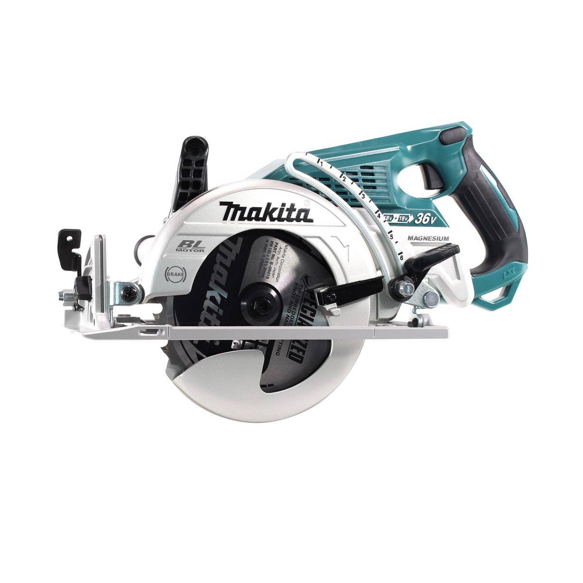 Makita DRS 780 G Akku Handkreissäge 36V ( 2x18V ) 185 mm Brushless + 2x Akku 6,0Ah - ohne Ladegerät