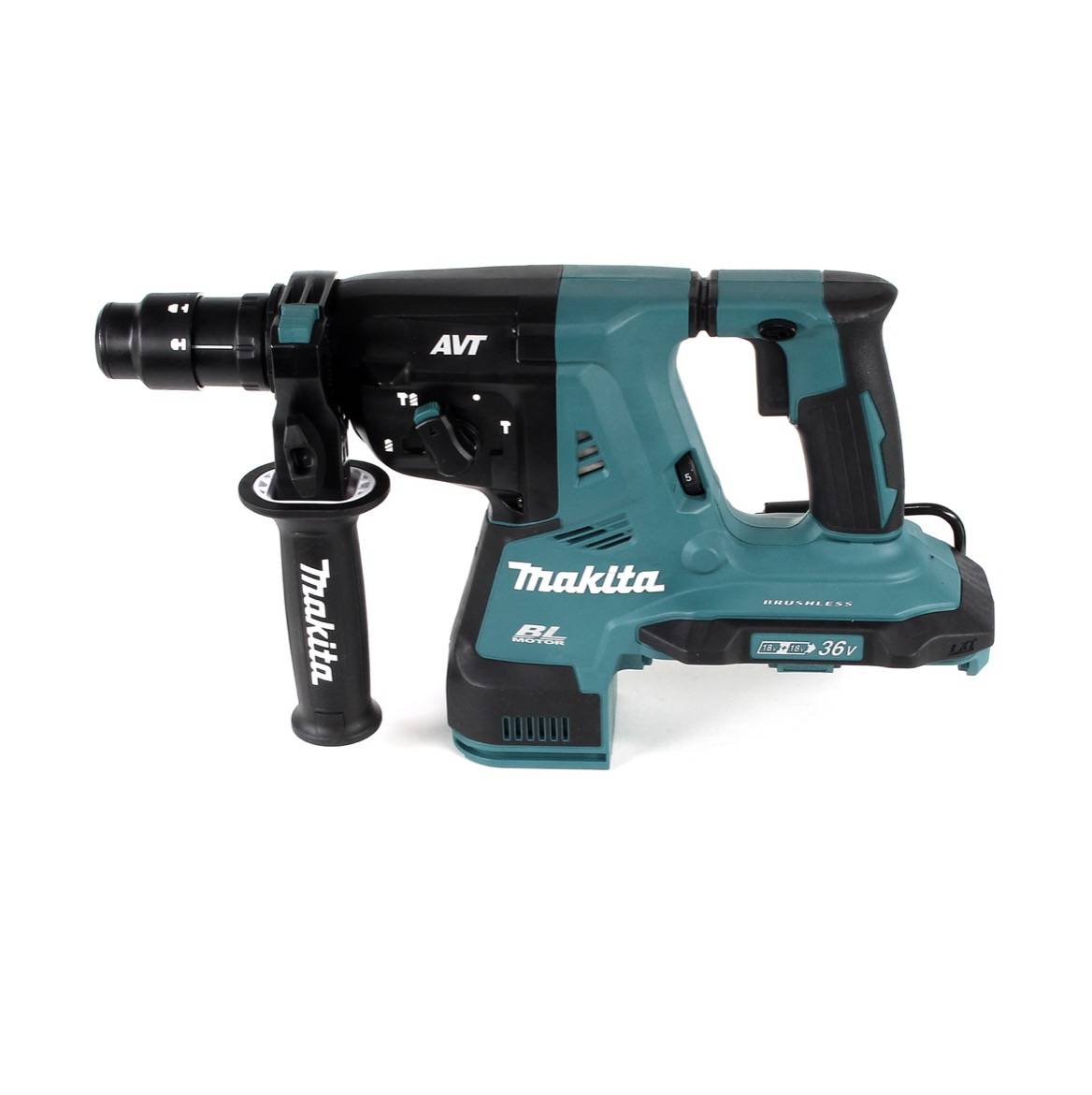 Makita DHR 281 PMJ Akku Bohrhammer 2x18V 2,8J brushless SDS plus + Schnellwechselfutter + 2x Akku 4,0 Ah + Doppelladegerät + 17tlg. Bohrer und Meiße