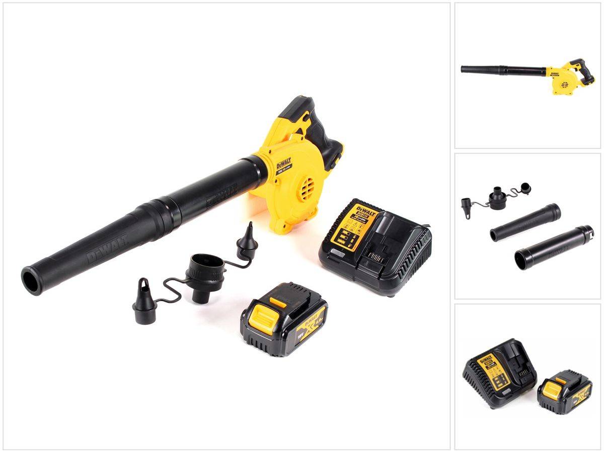 DeWalt DCV 100 M1 18 V Akku Gebläse / Laubbläser + 1 x DCB 182 4,0 Ah Akku + DCB 115 Ladegerät