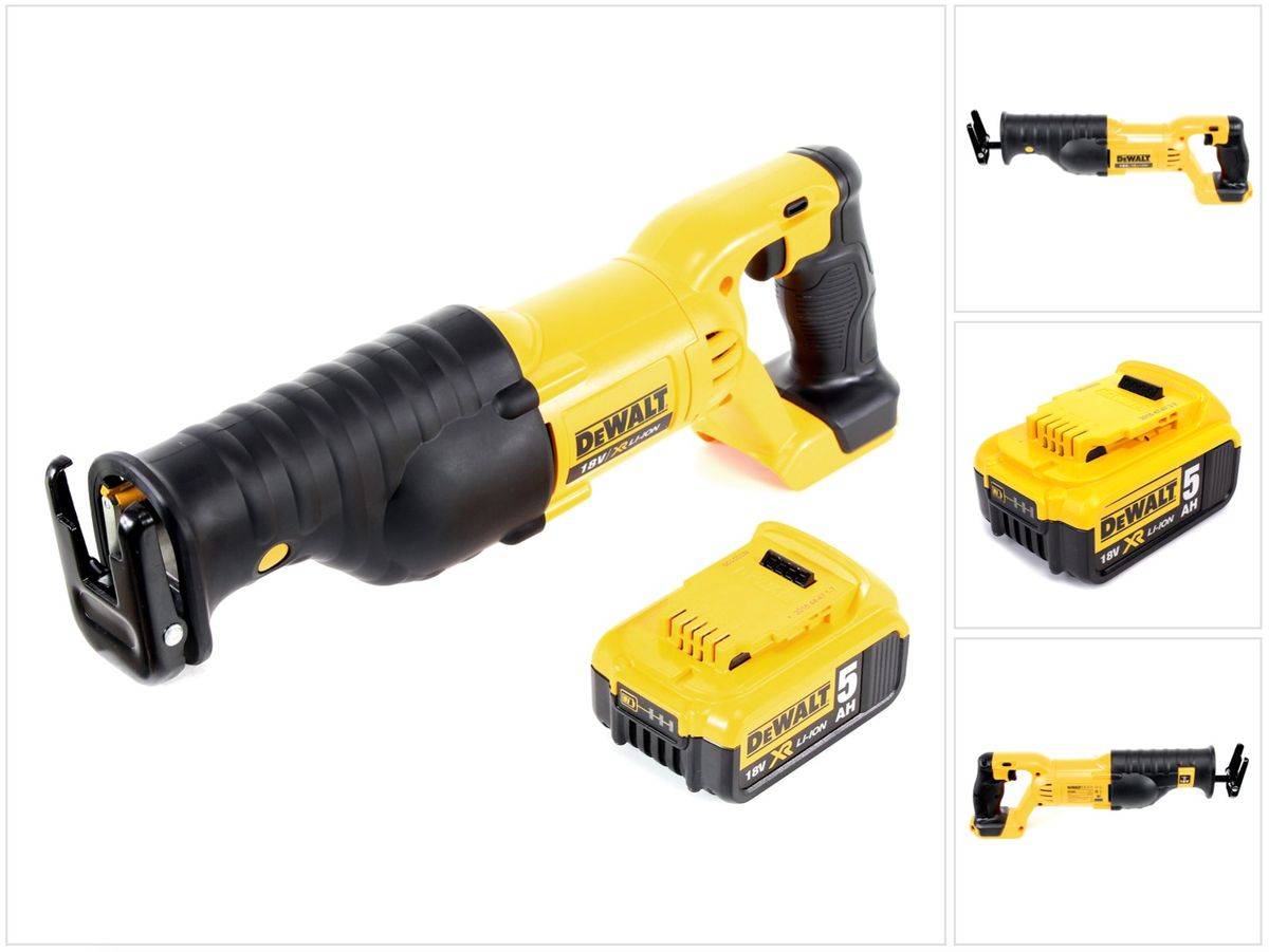 Dewalt DCS 380 18 V Akku Säbelsäge Reciprosäge + 1 x DCB 184 5,0 Ah Li-Ion Akku