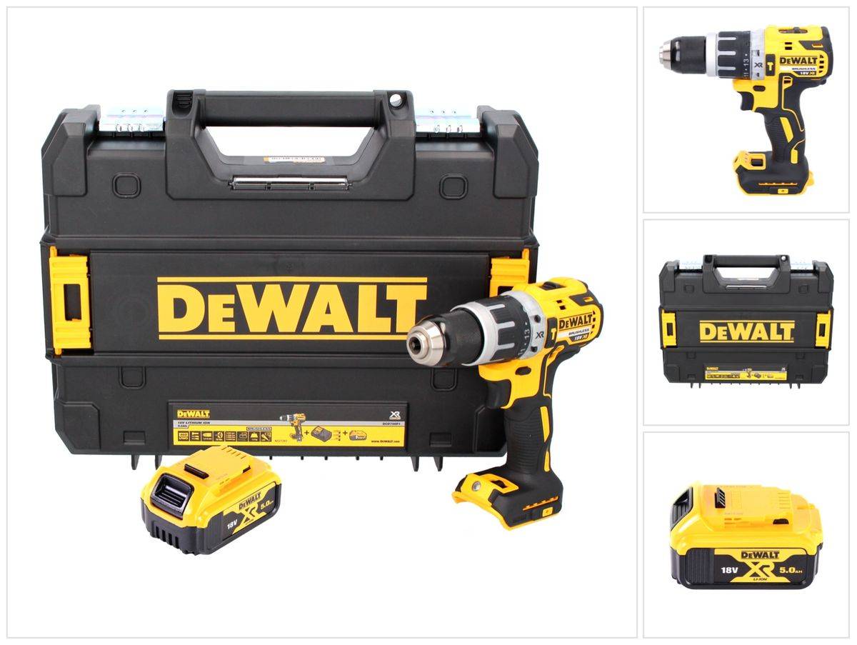 DeWalt DCD 796 NT Akku Schlagbohrschrauber 18 V 70 Nm Brushless + 1x Akku 5,0 Ah + TSTAK - ohne Ladegerät