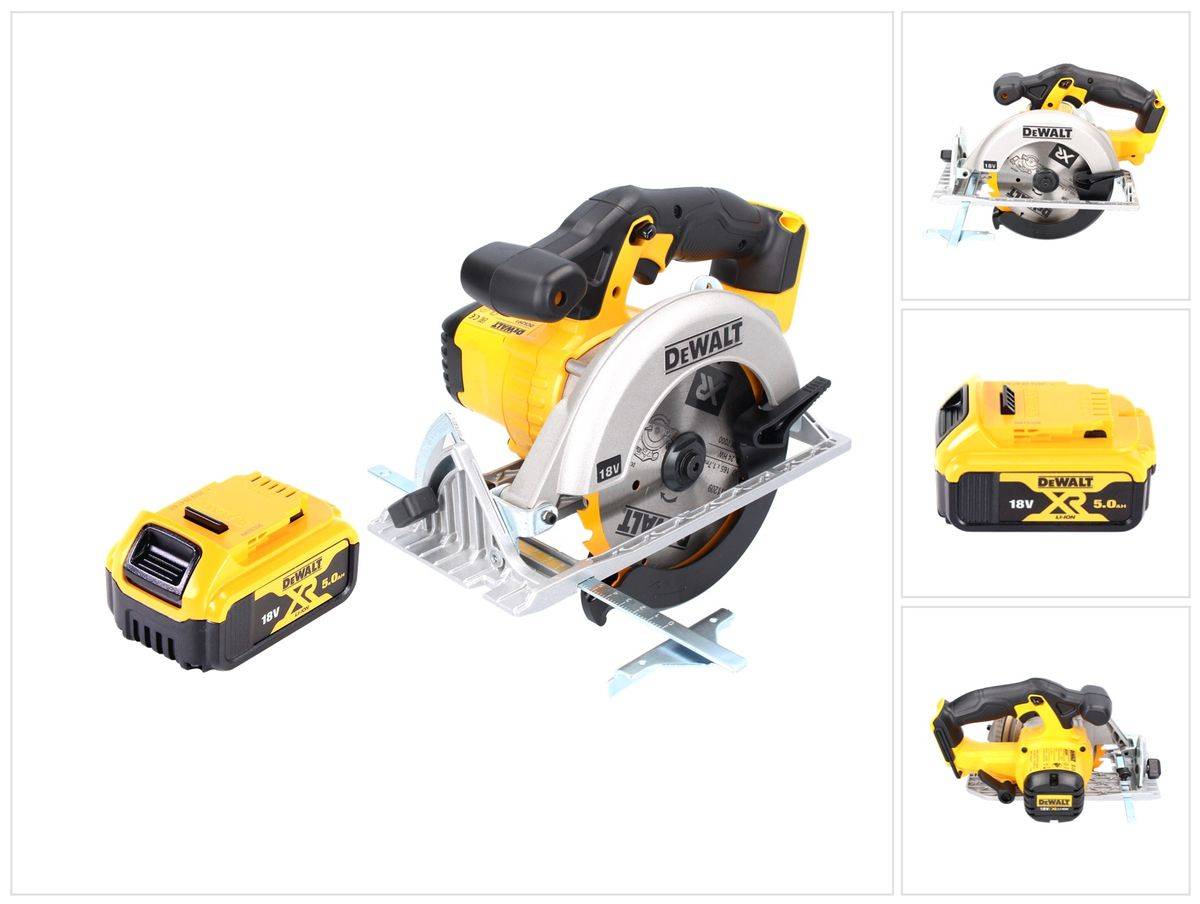 DeWalt DCS 391 N Akku Handkreissäge 18 V 165 mm + 1x Akku 5,0 Ah - ohne Ladegerät