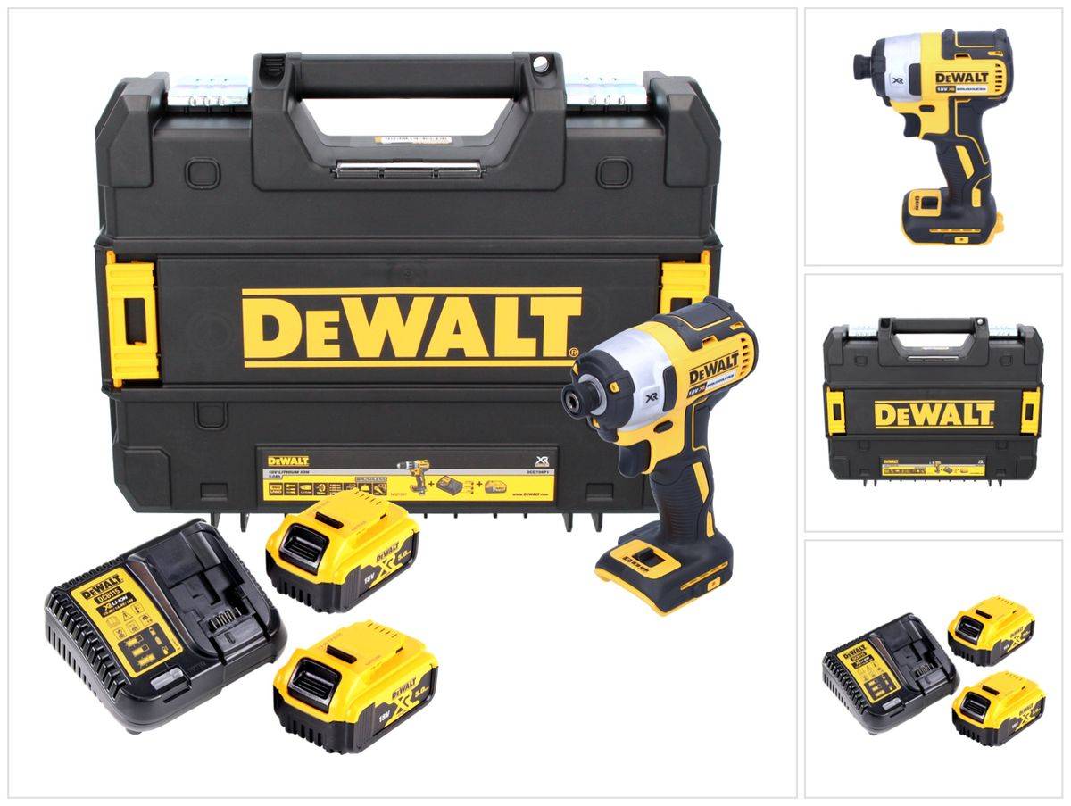 DeWalt DCF 887 P2 Akku Schlagschrauber 18 V 205 Nm Brushless + 2x Akku 5,0 Ah + Ladegerät + TSTAK