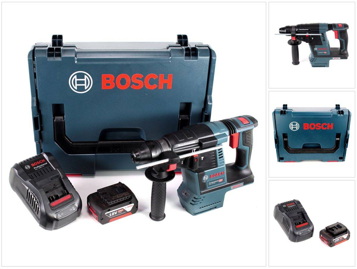 Bosch GBH 18V-26 Akku Bohrhammer 18V 2,6J brushless SDS-Plus + 1x Akku 5,0Ah + Ladegerät + L-Boxx